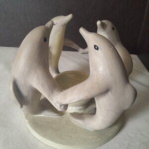 VTG Stoneware Dolphins Coven Incense/Candleholder